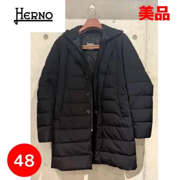 헬레노 라미나 블랙 롱 기장 다운 자켓 후드 부착