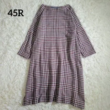 새상품급 45r 인도 면 마비코 체크 롱 원피스 멀티 컬러