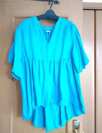 BAYFLOW 터콰이즈 반팔 셔츠