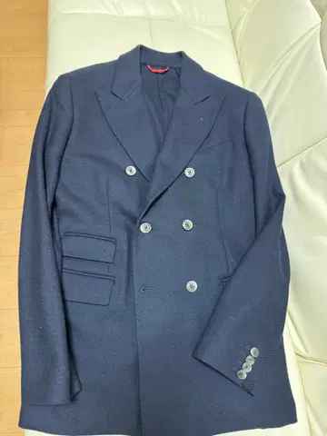 FAY 캐시미어 혼방 네이비 더블 브레스트 테일러드 자켓