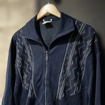 70s 유로 빈티지 니트 절개 트랙 탑 자켓 OPTI 지퍼