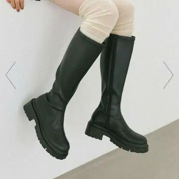 Heather 인힐 스트레치 롱 부츠 블랙