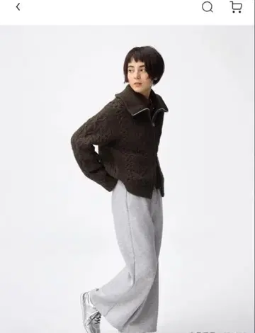 GU 퍼프 맨투맨 배기 팬츠 EC 한정판 숏 기장 S 사이즈