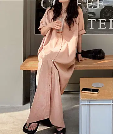 롱 셔츠 원피스