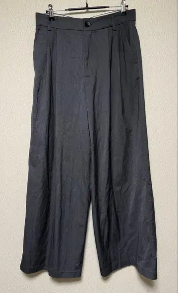 ZARA 턱 와이드 슬랙스 차콜 그레이