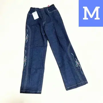 꽃무늬 자수 청바지 스트레이트 데님 여성용 [ 새상품 택 포함 ]