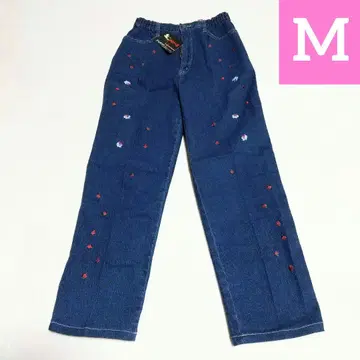 장미 자수 청바지 스트레이트 데님 여성용 [ 미사용 택 포함 ]