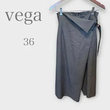 베가 벨트 포함 큐롯 와이드 팬츠 블랙 S 허리밴딩 깔끔한