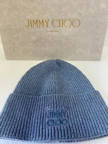 JIMMY CHOO 더스크 블루 니트 모자