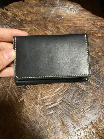 블랙 가죽 명함지갑 3 포켓