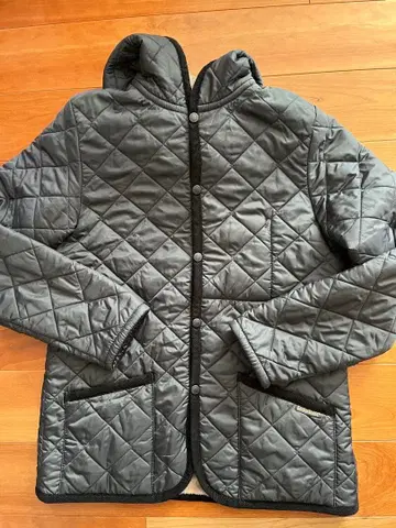 라벤햄 퀼팅 자켓 보아 후드 말 택 바이컬러 L