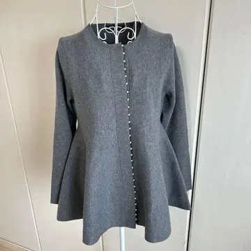 쁘띠 모조 진주 페플럼 풀오버 가디건 -워셔블-