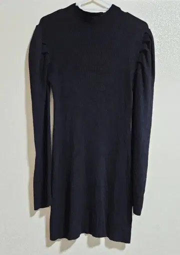 블랙 니트 롱 원피스 (긴팔)