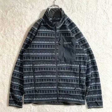 몽벨 CLIMAPLUS 플리스 자켓 기하학 패턴 올 패턴 M