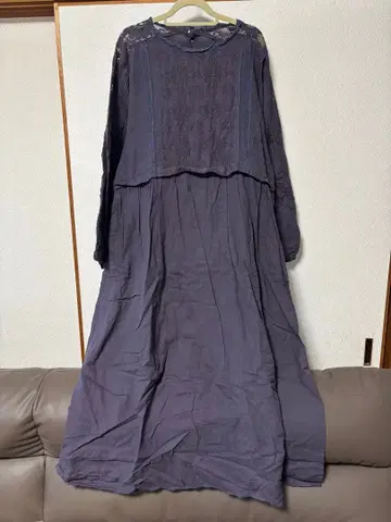 SamansaMos2 레이스 긴팔 롱 원피스