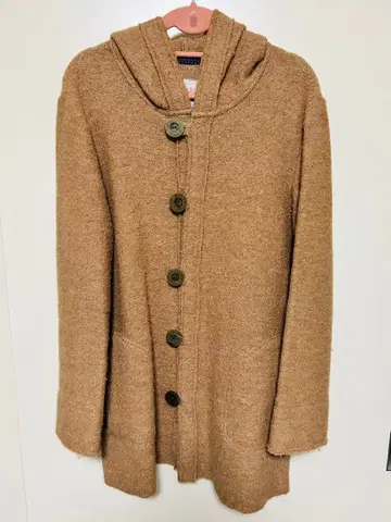 더플 코트 브라운 롱 기장 여성용 가을/겨울