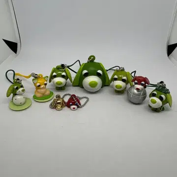 오차이누 스트랩 피규어 묶음 판매 레트로 세트 브라운견 그린 굿즈