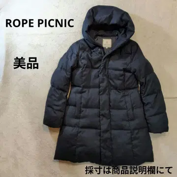 로페피크닉 다운&페더 채용 A라인 다운 코트 네이비 새상품급