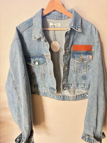 크롭 데님 자켓 라이트 블루