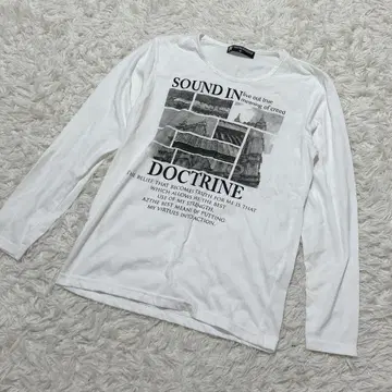 [ c6488 ] DOUBLEENEEDLE 티셔츠 긴팔 화이트