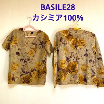 BASILE28 캐시미어 100% 꽃무늬 앙상블 40 M~L 사이즈