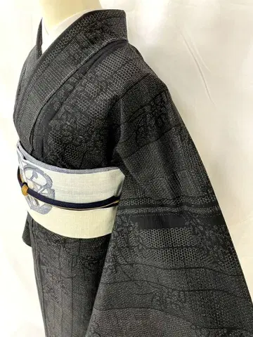 미사용 새상품 순수 실크 이중 기모노 유키츠무기 (톨 사이즈) 단품