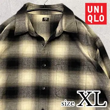 유니클로 플란넬 셔츠 옴브레 체크 XL 빅