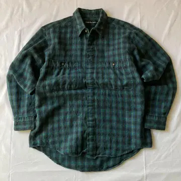 레어 00s cK 캘빈클라인 체크 셔츠 그린 인기 그런지
