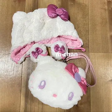 유니버셜 키티 팬캡 모자 숄더 가마구치