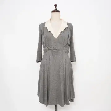 mame 카라 레이스 컷 원피스 차콜 그레이 사이즈 1*FD991