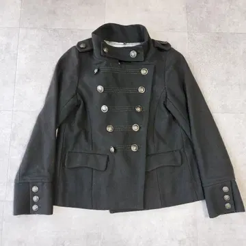 지나시스 나폴레옹 자켓 은색 버튼 여성용 M 울 혼방