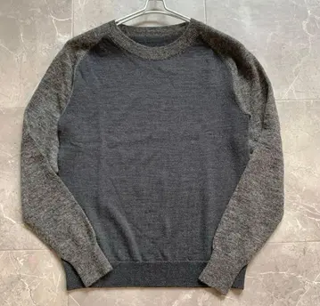 나카가와 마사시치 상점 절개 니트 알파카 혼방 그레이 울 스웨터