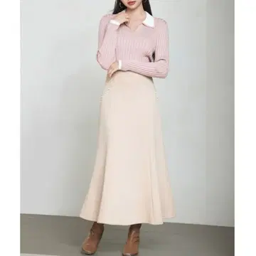 던보 니트 롱 기장 머메이드 스커트