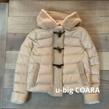 컨디션 최상 u-big COARA 무스탕 다운 자켓 샴페인 베이지