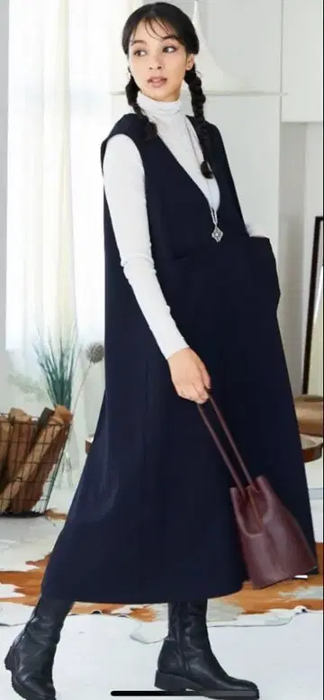 오아노 점퍼 스커트 RL 다크 네이비