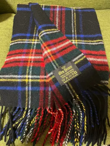 Glen Prince 100% 라무스울 타탄 체크 패턴 대형 스톨