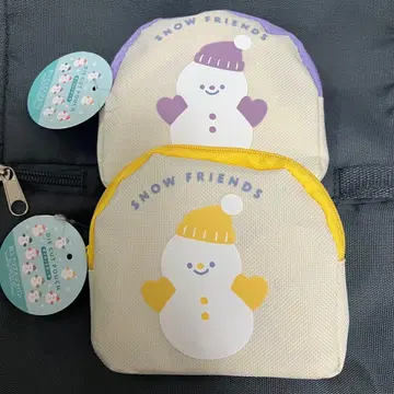 SnowMan 파우치 보라색 옐로우 컬러 2개 세트