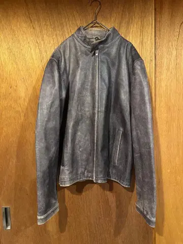 WIND ARMOR 그레이 가죽 자켓 지퍼 포함