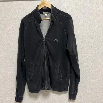 LACOSTE 블랙 집업 후드티 US M