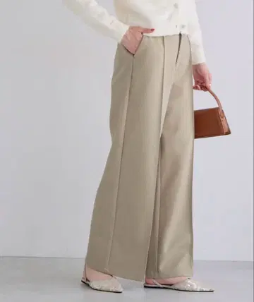 기모 와이드 팬츠 베이지 그레이