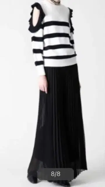 어도어 ( ADORE ) 트리아세 쉬폰 플리츠 와이드 팬츠 블랙