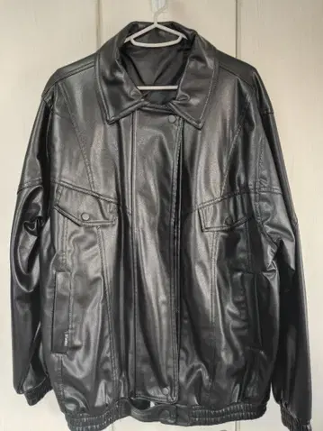 블랙 인조 가죽 오버 사이즈 블루종 사이즈 L 상당