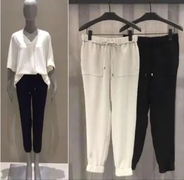 [ Theory ] 새상품급 인기 조거 팬츠 블랙 사이즈 XS