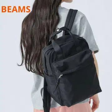 BEAMS HEART 빔즈 코드 끈 백팩 블랙