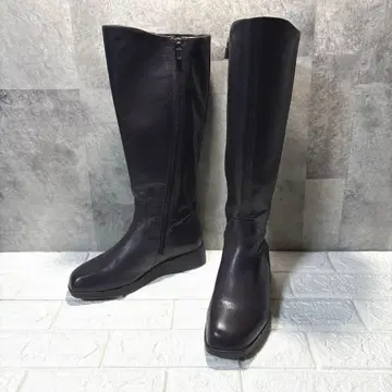 fitfit 사이드 지퍼 롱 부츠 다크 브라운 25 컴포트