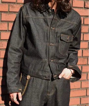 [ 시착만 한 상품 ] noen 데님 자켓 블랙 L 사이즈 리지드 데님