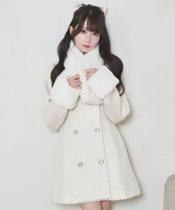 Rose muse 티펫 머플러 세트 코트