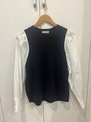 유나이티드 애로우즈 콤비 퍼프 슬리브 니트