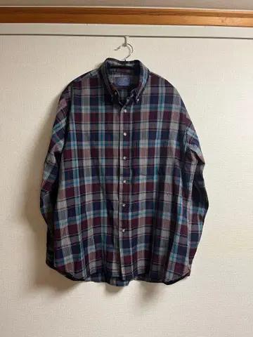 펜들턴 체크 무늬 버튼 다운 긴팔 셔츠