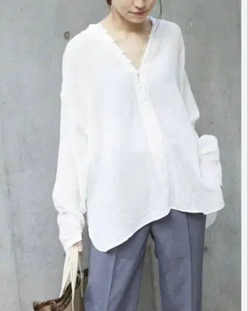 FRAMeWORK 마 혼방 양류 블라우스